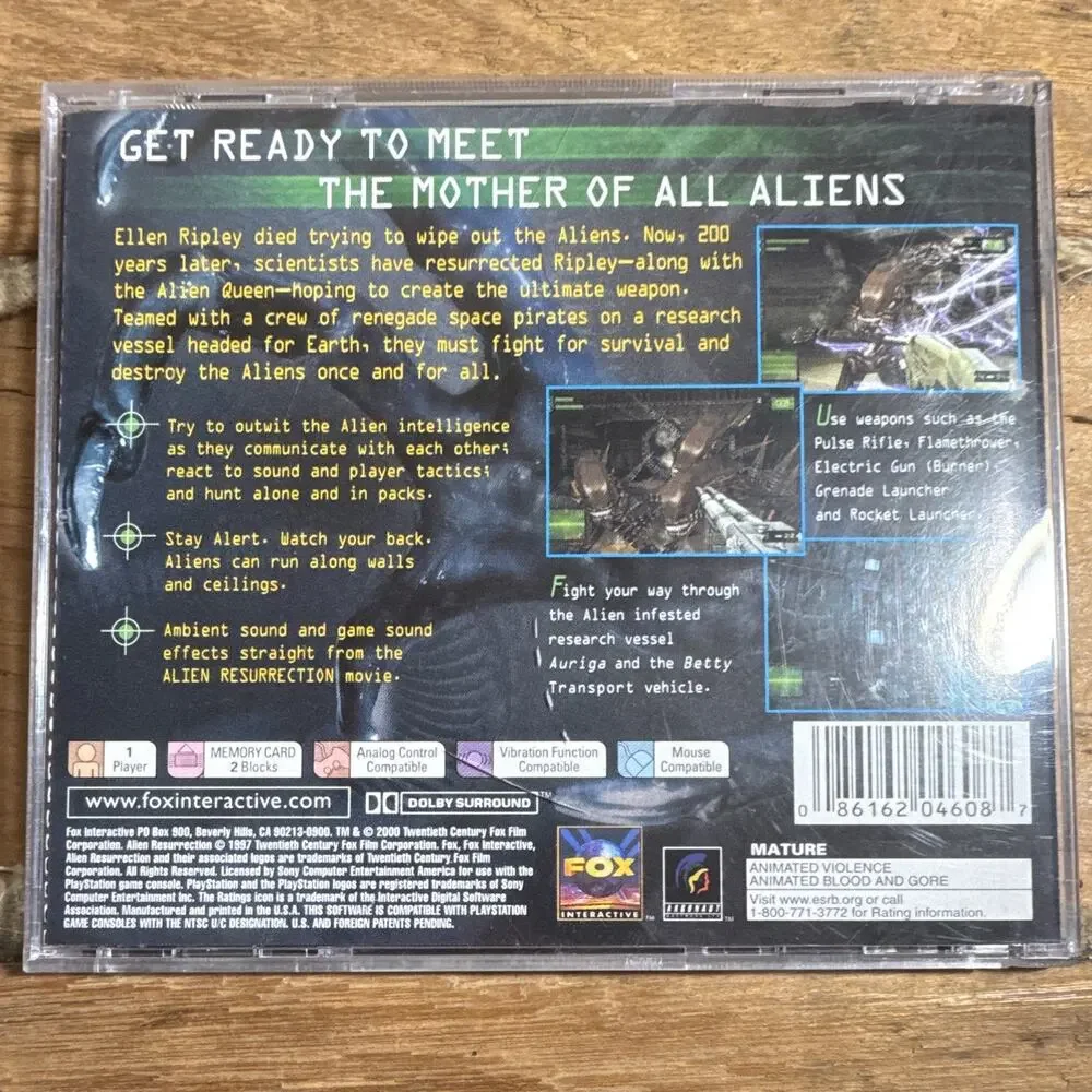 Fox Interactive Alien Resurrection Shooter (Sony PlayStation 1) M 2000 NTSC-U/C